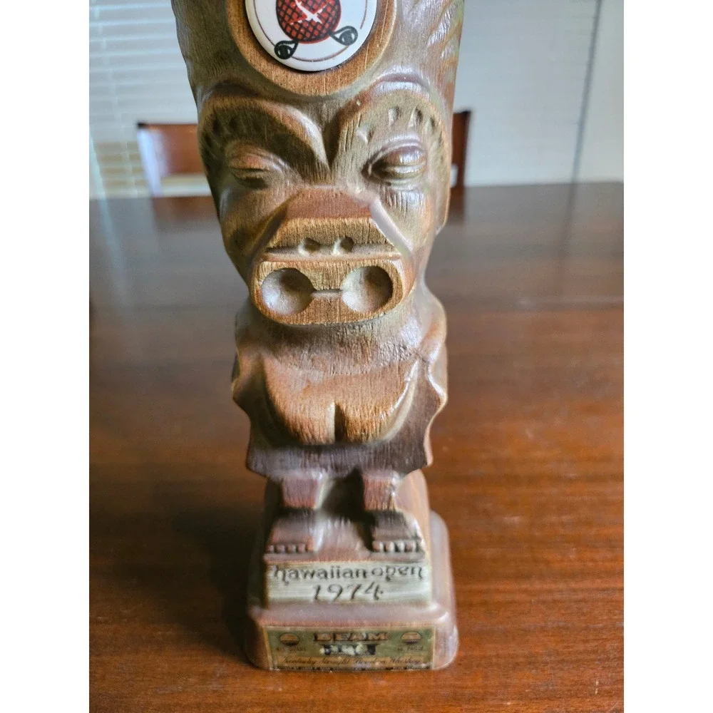 Jim Beam Decanter Hawaiian Open 1974 Tiki Golf United Air Lines Regal China